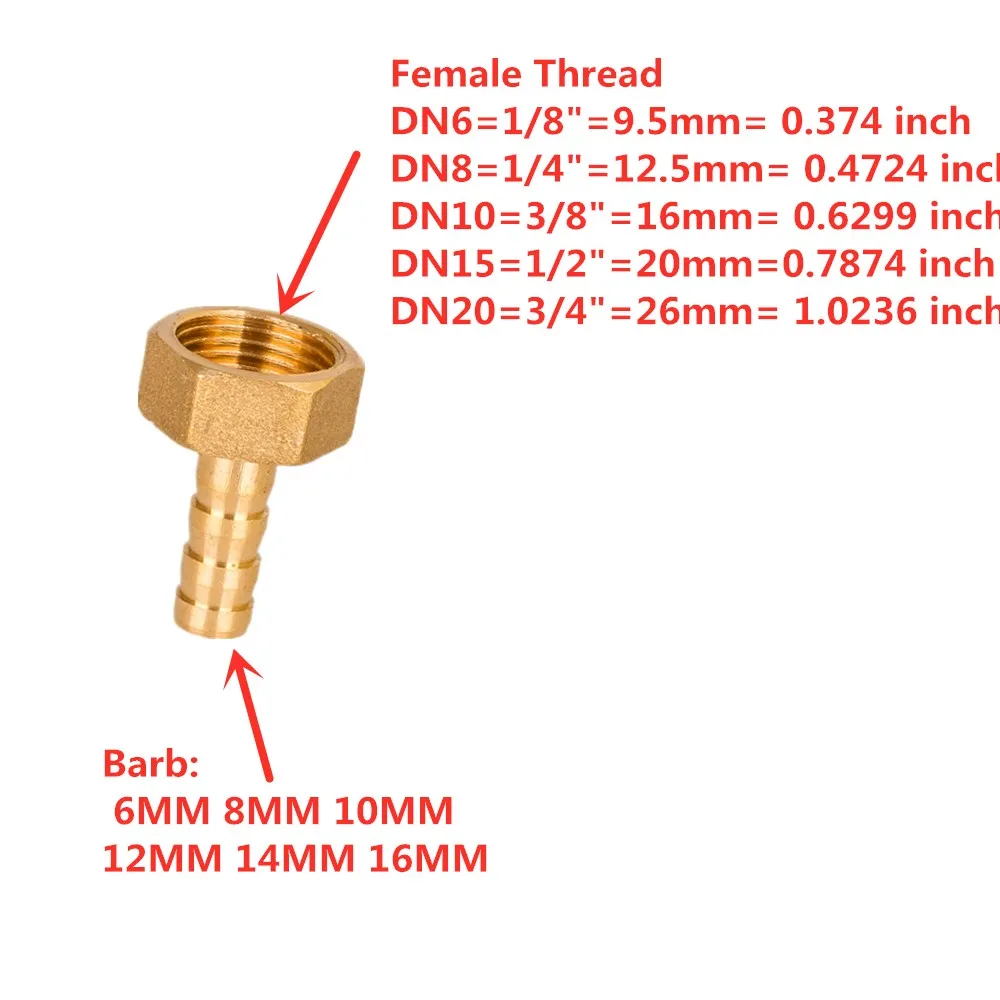 Латунный фитинг для труб 6 мм 8 10 12 14 16 19 хвостовой зазубрин шланга 1/2 дюйма