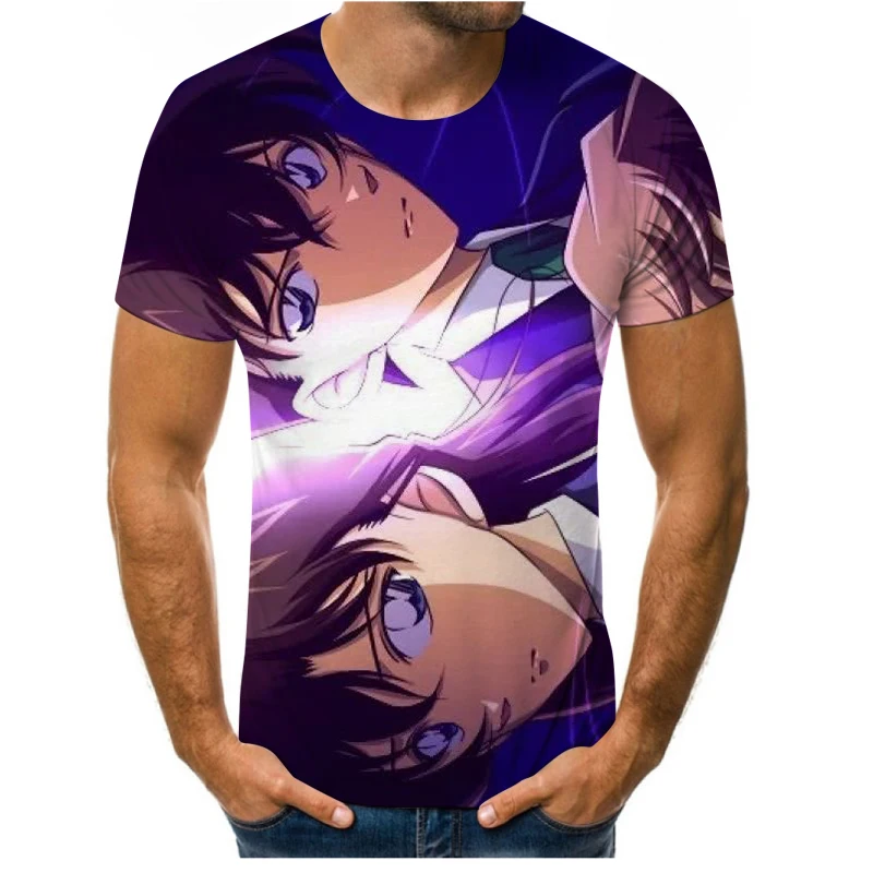 

Japanese anime Conan 3D printing street men's and women's T-shirt student O-neck short-sleeved comfortable oversized T-shirt