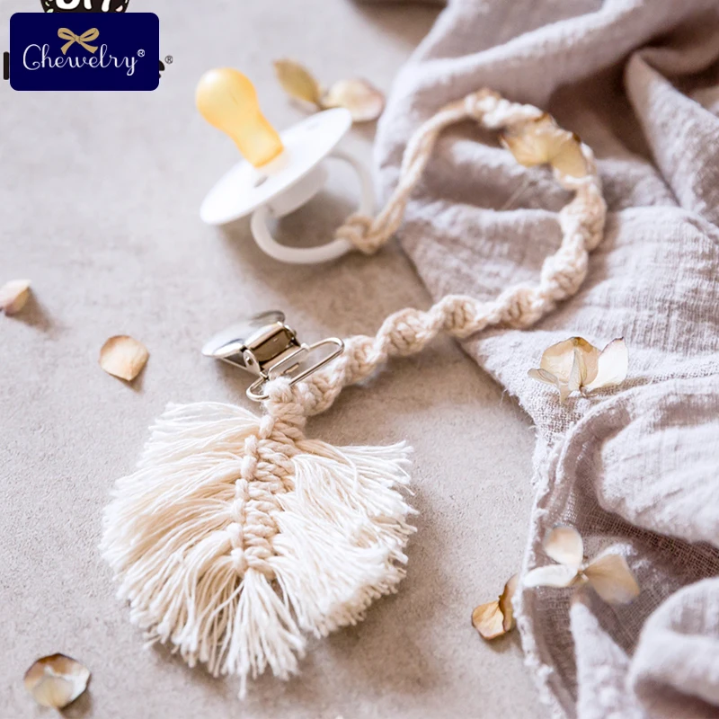 Vintage Crochet Pacifier Chain Cotton Rope Woven Chain Without Nipple Clips Toy For Children Teether Dummy Holder Let'S Make