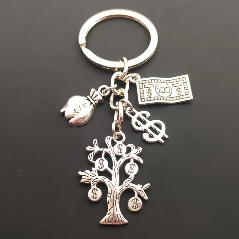 1 stylish keychain jewelry money tree wallet dollar pendant bag chain men and women gifts | Украшения и аксессуары
