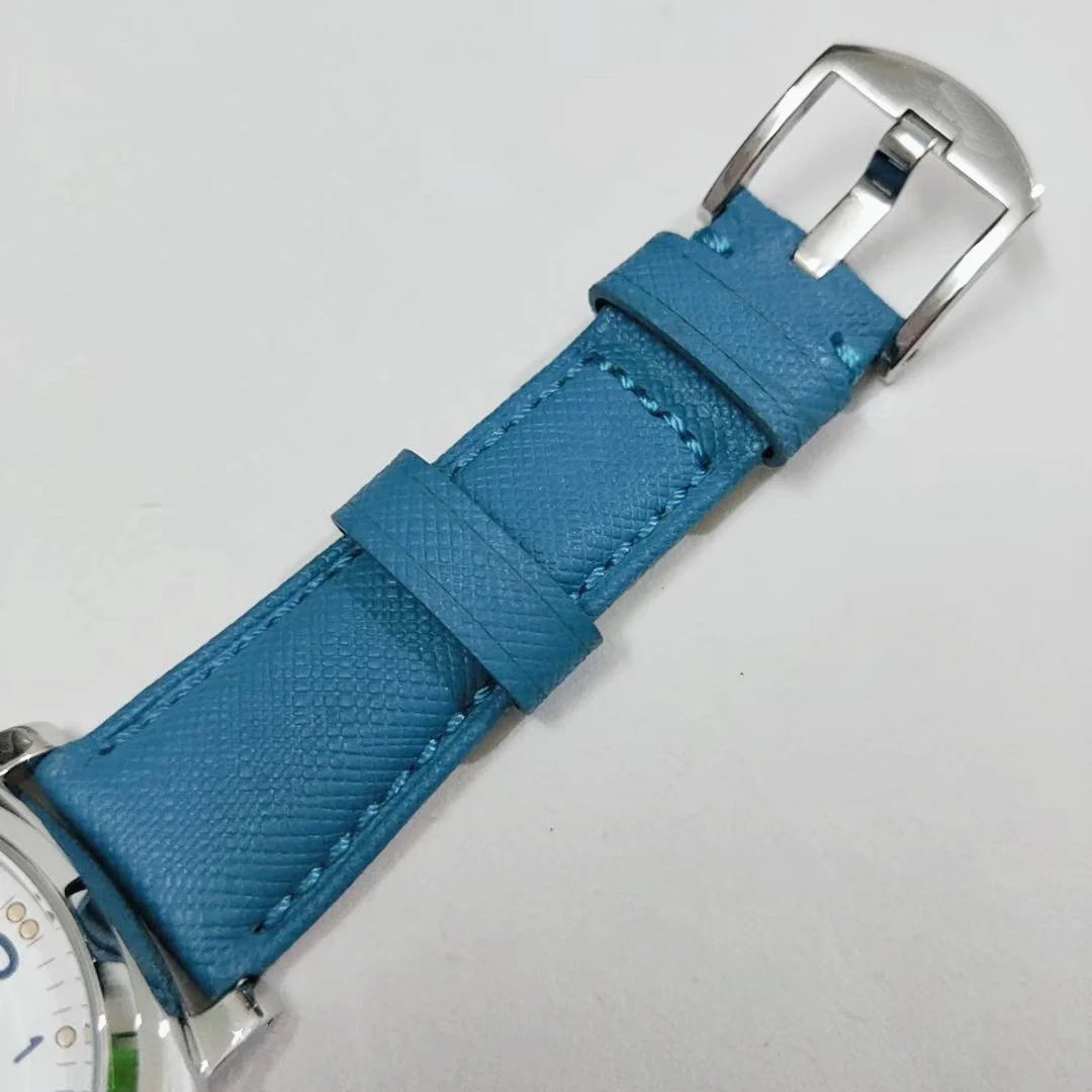 

Classic New Men Women Automatic Mechanical Sapphire Due 3 Days Stainless Steel 42 mm Ivory Watch Blue Canvas Leather AAA+