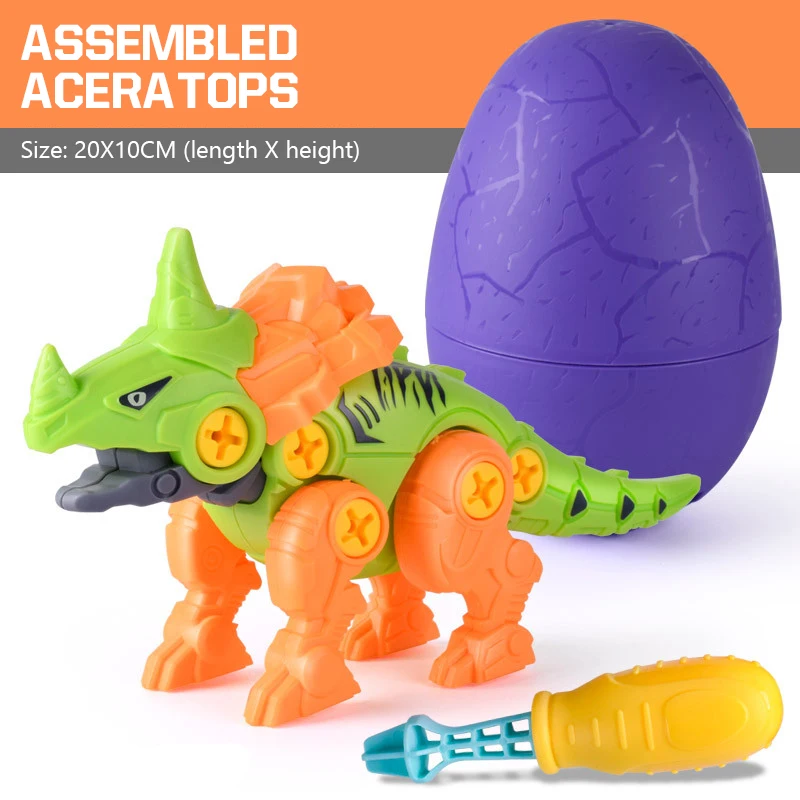

Diy Disassembly Assembly Dinosaur Blocks Toys Early Educational Nut Screwing Egg with Screwdriver for 3-7 Year Old Birthday Gift