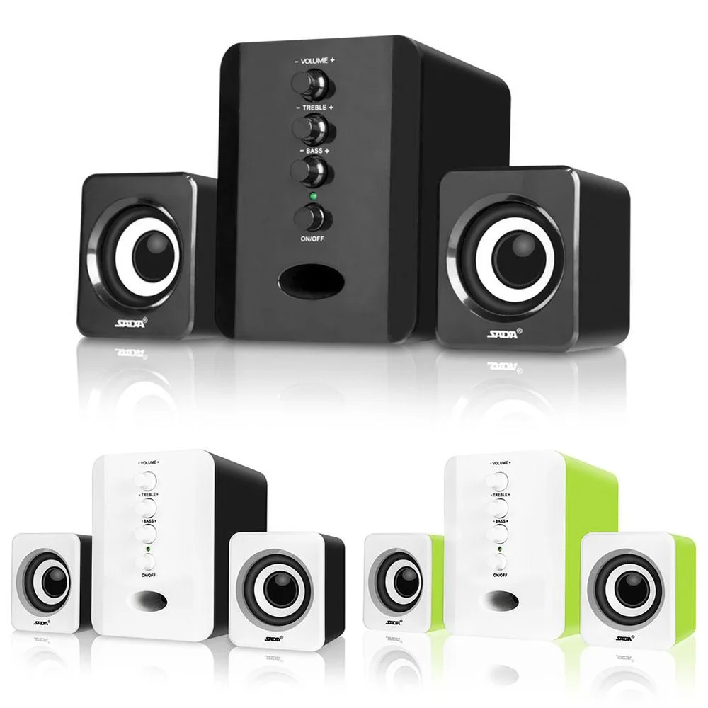 Проводные комбинированные колонки SADA D 202 USB компьютерные бас стерео музыкальный