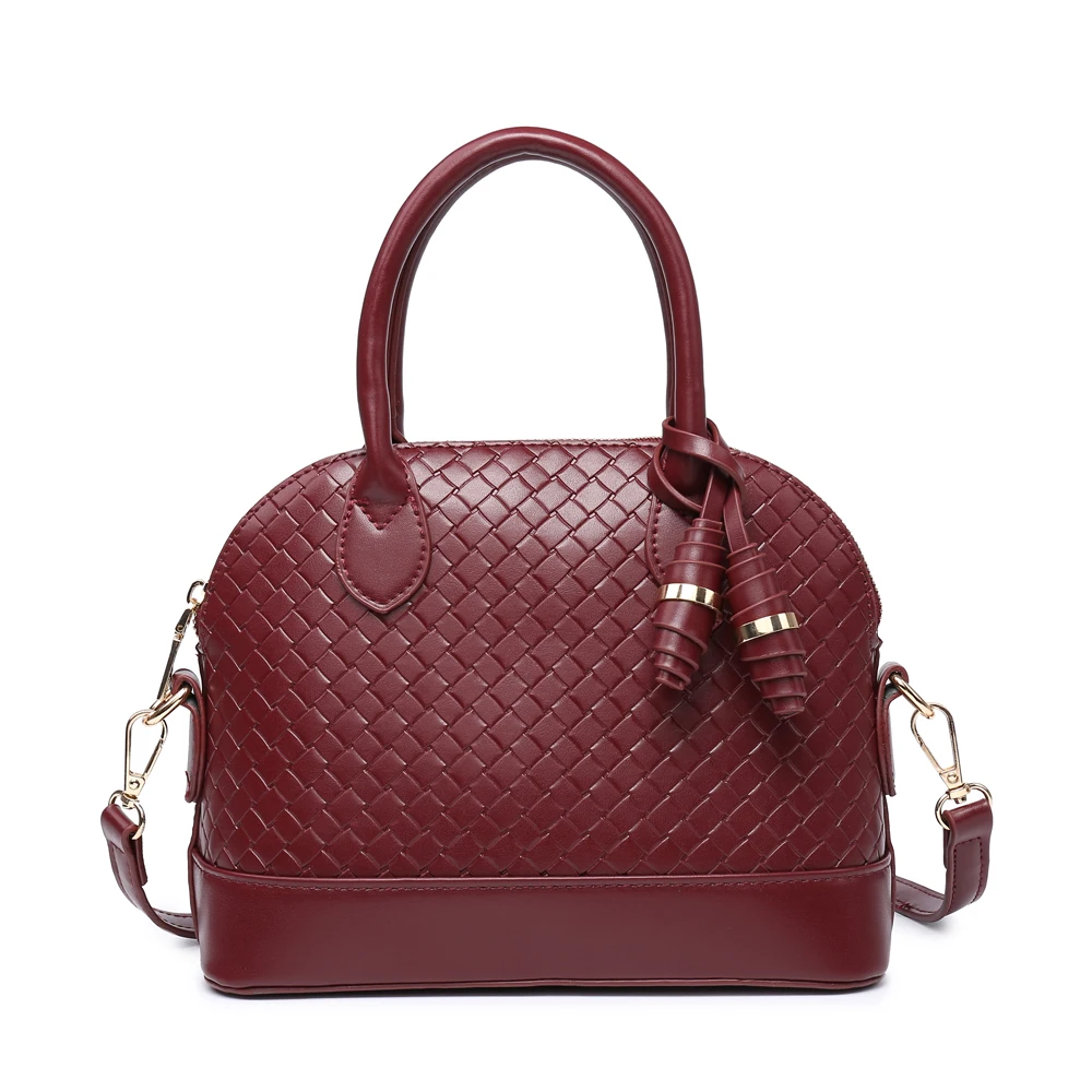 

Woven Pattern Brand Designer PU Leather Shell Bags For Women 2021 Simple Fashion Shoulder Bag Lady Luxury Small Handbags