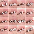 Серьги-гвоздики женские, мужские, из нержавеющей стали, черного цвета