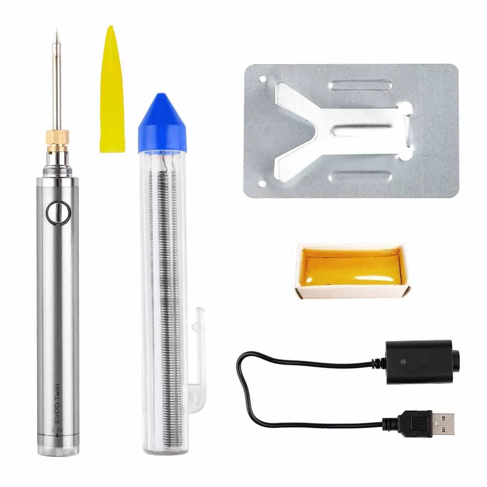 SET 2 7pcs 5 в 8 Вт USB Электрический перезаряжаемый паяльник батарея мини многофункциональный костюм портативный нагревательный элемент Беспроводная сварочная ручка - Цвет: SET 2 7pcs