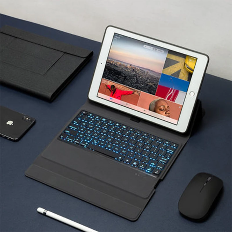 Чехол с Bluetooth 5 1 клавиатурой и тачпадом для мыши iPad Air 4 10 9 качественный кожаный
