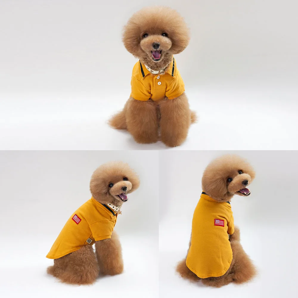 Одежда для собак осень-зима майка собаки рубашки хлопковая рубашка поло собачий