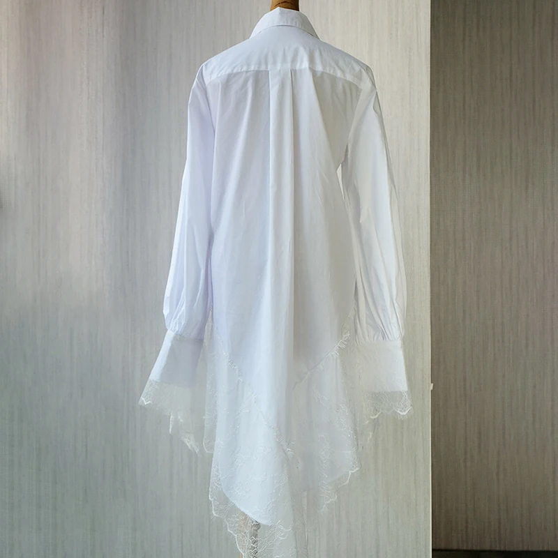 TWOTWINSTYLE кружевное лоскутное женское платье воротник с отворотами фонарь рукав