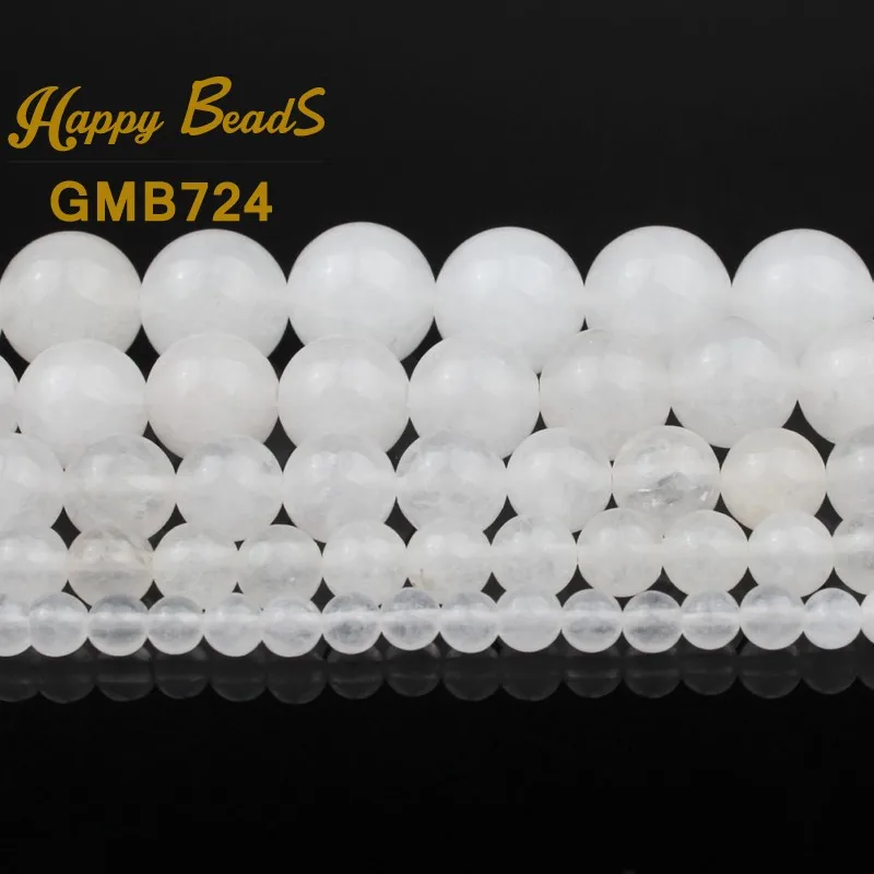 Бусины из белого нефрита AAA + круглые бусины с отверстием аксессуары для