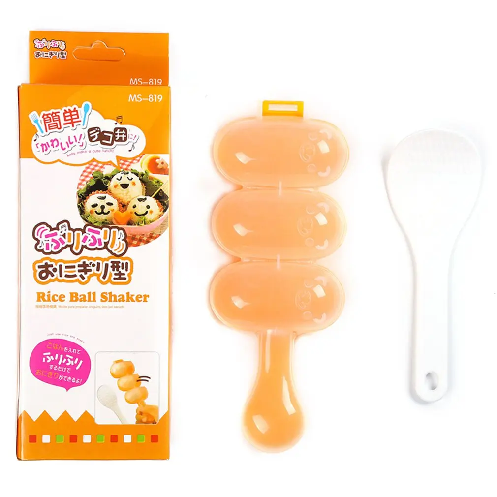 

3-grid Shake Rice Ball Mold Small Ball Shape Rice Mold Shake Rice Ball Artifact Shake DIY Mold Kitchen Mold