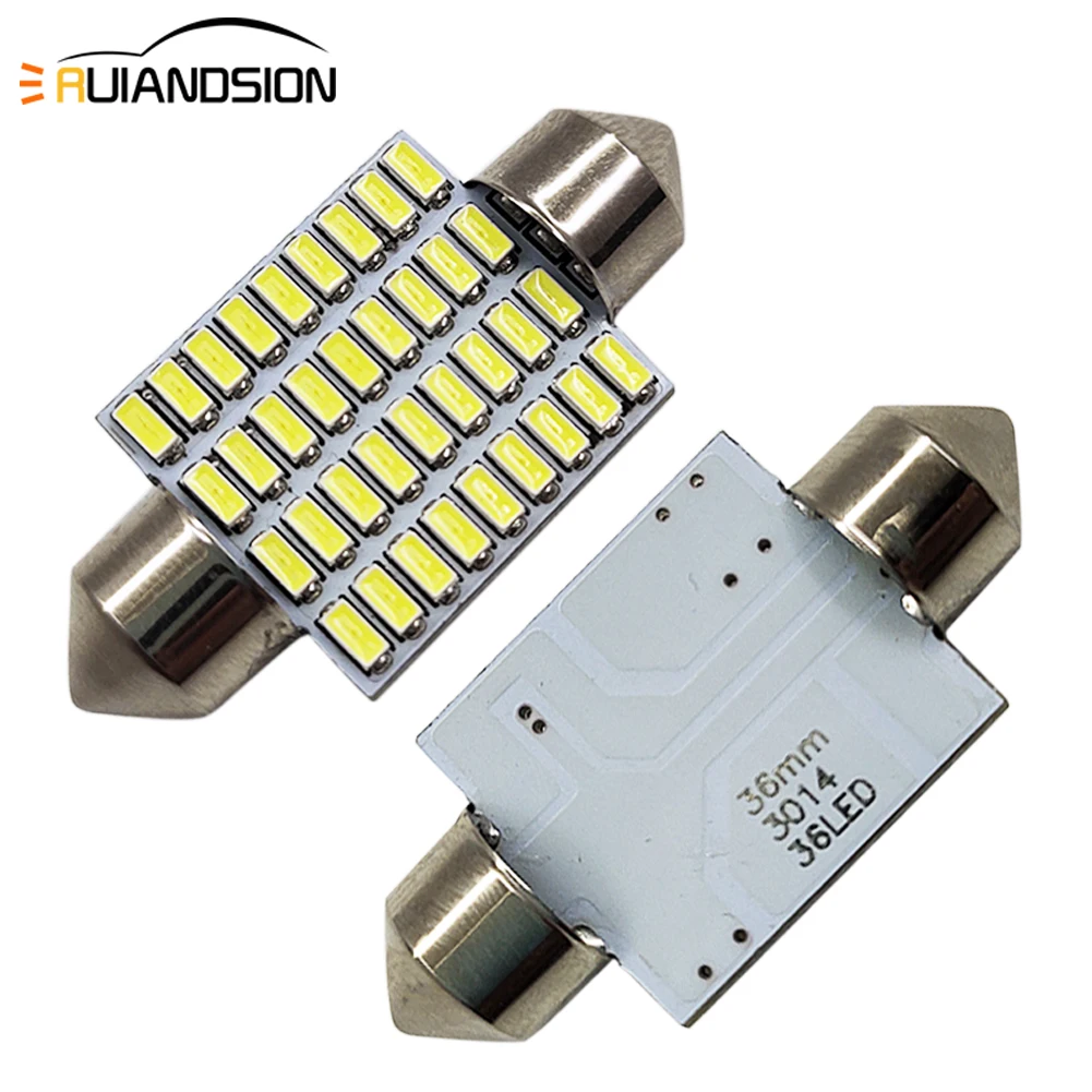 Автомобильные светодиодные лампы 2 шт./лот C5W 28 мм 29 31 36 3014 24 SMD 6000K для дверных