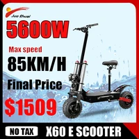 no vat 60v 5600w powerful max speed 85kmh dual motor electric scooter 11inch off road escooter with seat folding adults 100km