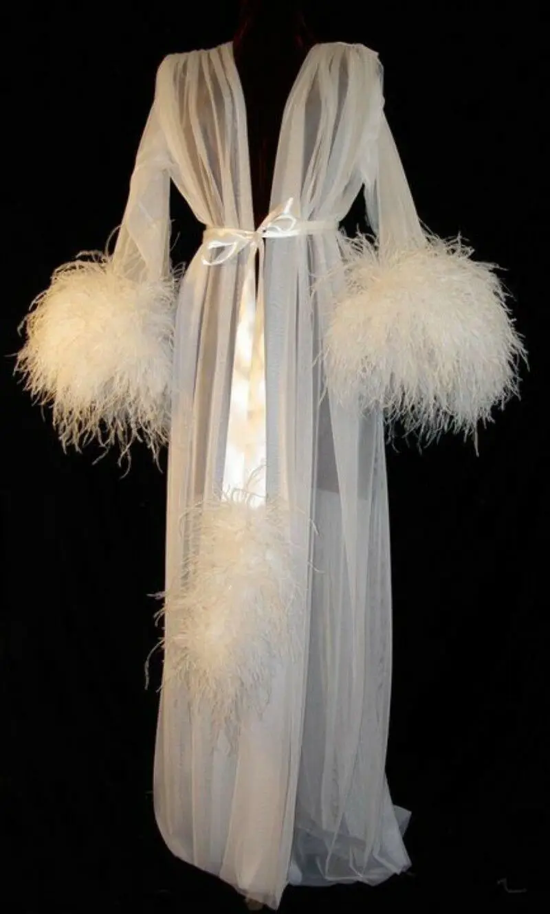 Белая женская пижама из тюля длинная ночная рубашка искусственного