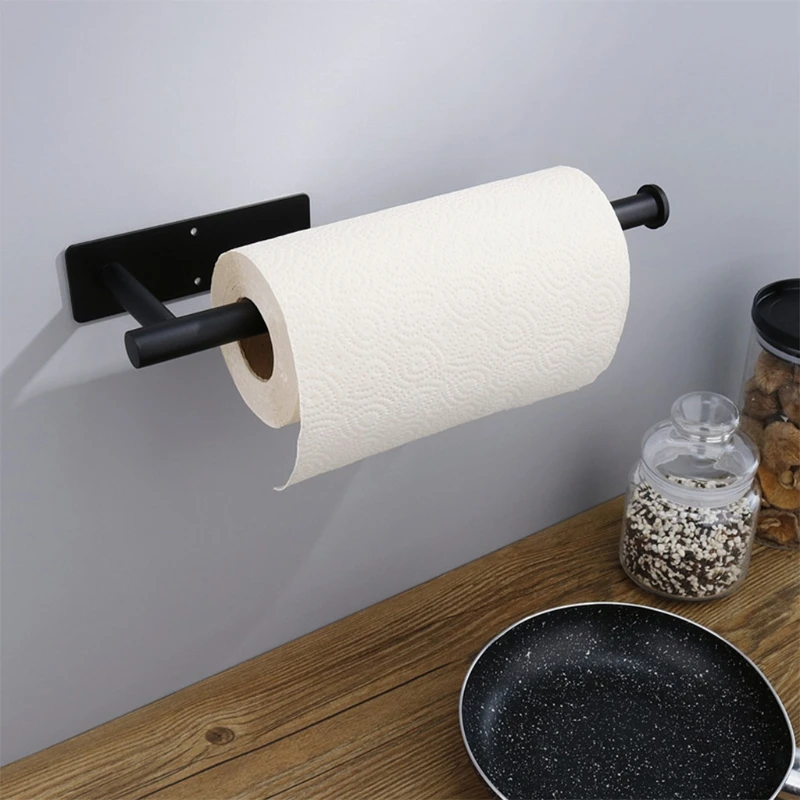 

Wall Mount Toilet Paper Holder Stainless Steel Wall Hanging Kitchen Paper Roll Tissue Storage Rack for Home Kitchen