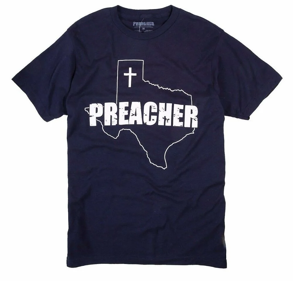 

AMC Preacher TV Series Jesse Custer TEXAS CROSS T-Shirt NEW Official