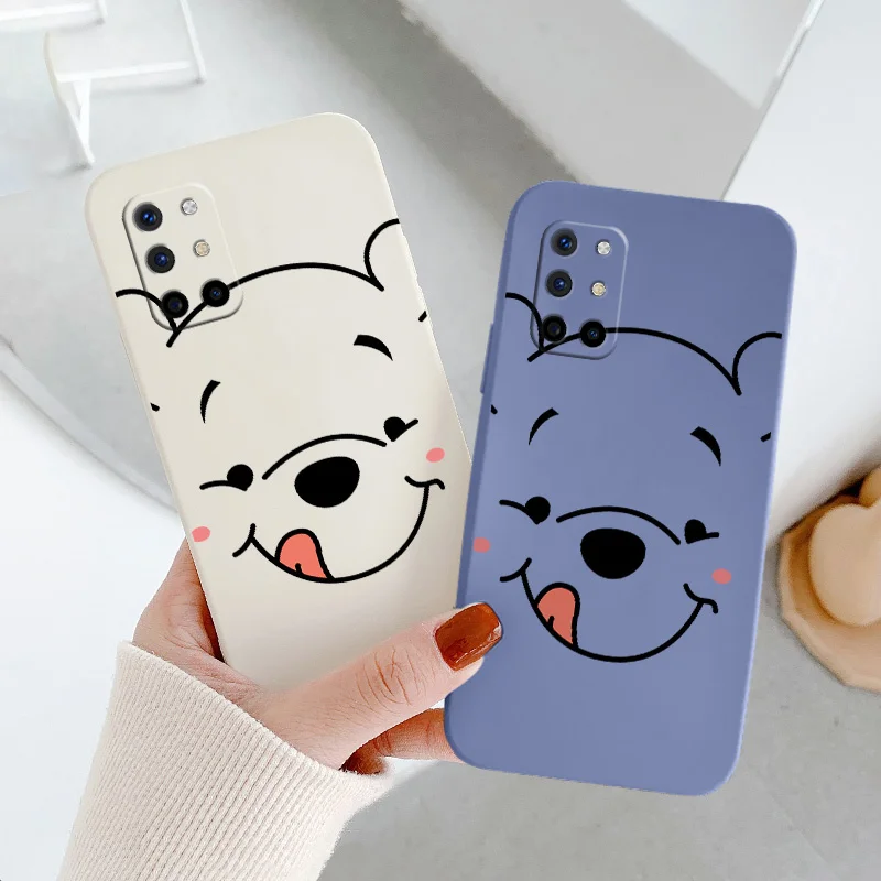 

Licking Tongue Bear Camera Lens Protection Square Shockproof Liquid Silicone Case For Oneplus 8t 9 9pro 9r pro Phone Back Cover