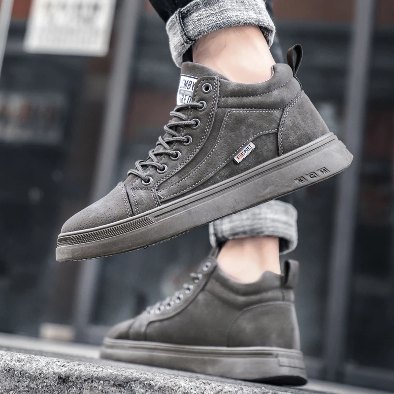 Zapatillas Hombre 2021 New Fashion Mens Breathable Skateboarding Shoes Sneakers High Quality Trainers Shoes Suede Leather Shoes