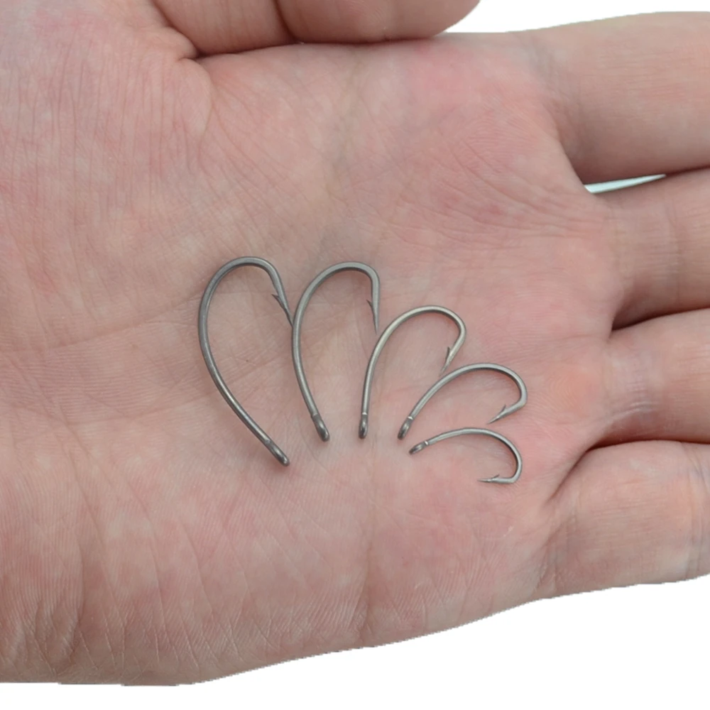 15pcs PTFE Coated High Carbon Stainless Steel Barbed Fish Hook With Eye Carp Fishing Accessories X501