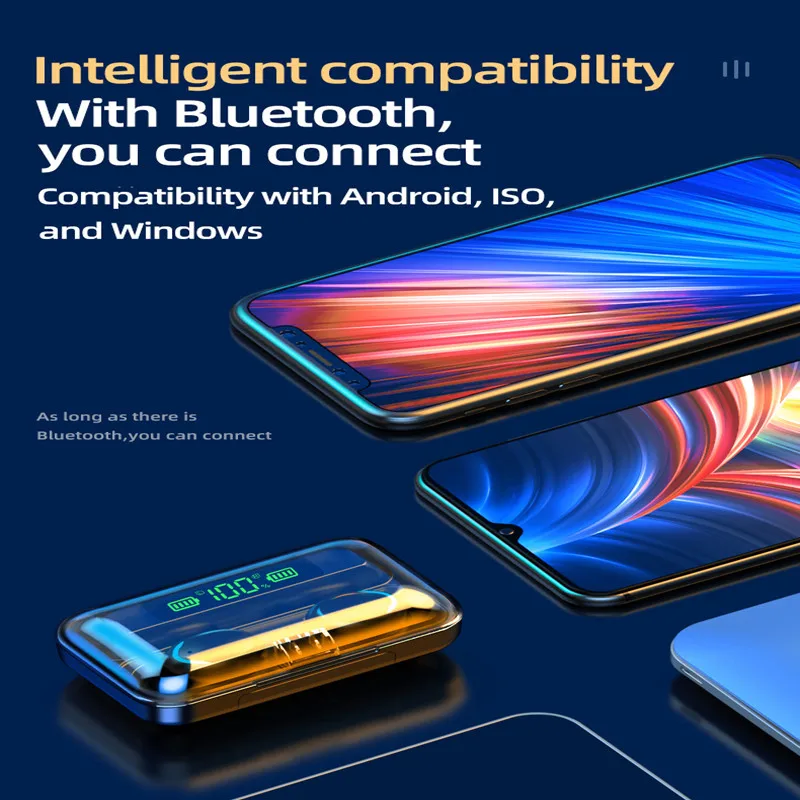 Bluetooth наушники 8D стерео Спортивные Беспроводные гарнитура Мини TWS HIFI