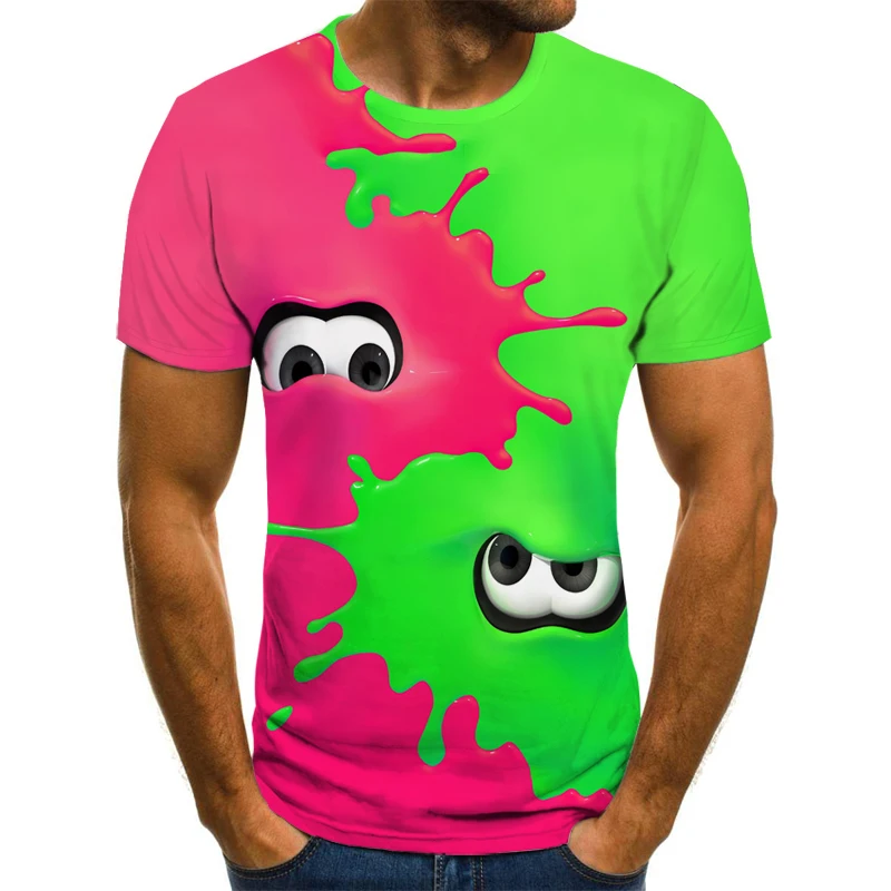 

New Anime Short-sleeved T-shirt With Popular Logo Front And Back Printing Trendy Half-sleeved Loose T-shirt