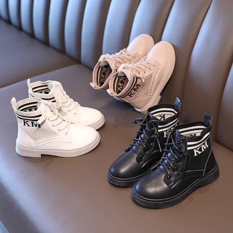 

Повседневные ботинки для девочек и мальчиков, демисезонные детские ботинки Martin, нескользящая обувь на мягкой подошве в британском стиле, де...