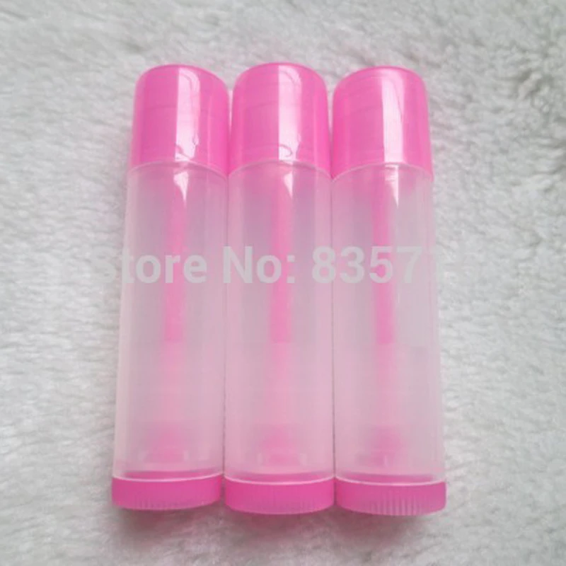 

50PCS/LOT 5ML Empty Lipstick Tube,Transparent+Pink cap Makeup Lip Gloss Container,Sample Cosmetic Lip Balm Sub-bottling HZ14