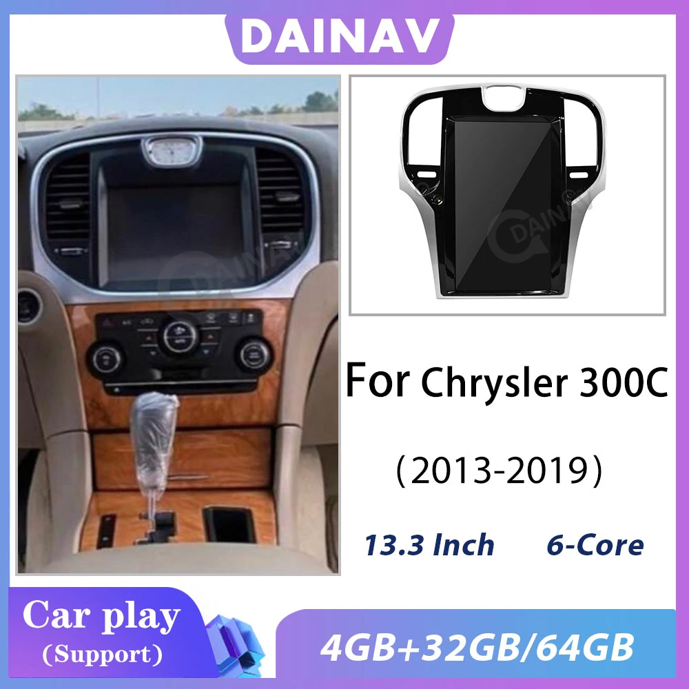 Автомобильный мультимедийный плеер PX6 в стиле Tesla 13 3 дюйма GPS для chrysler 300 2013