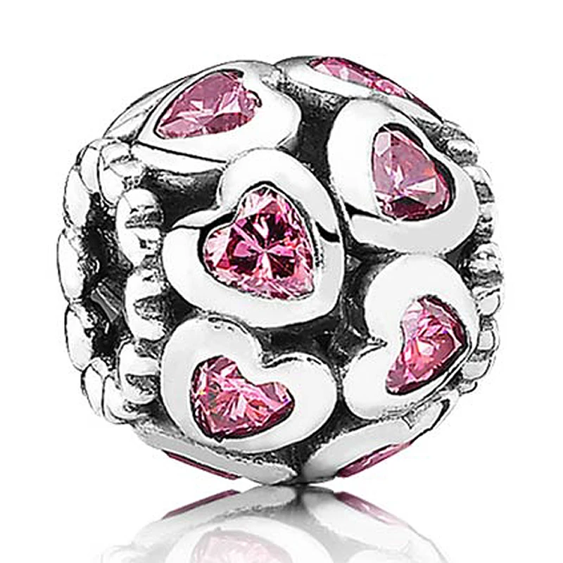 Женское серебряное круглое украшение в форме сердца изготовление браслетов и