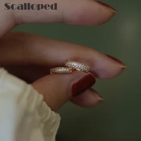 scalloped luxury full zircon 13 mm small gold color hoop earring accessories 2021 new french vintage women fine jewelry