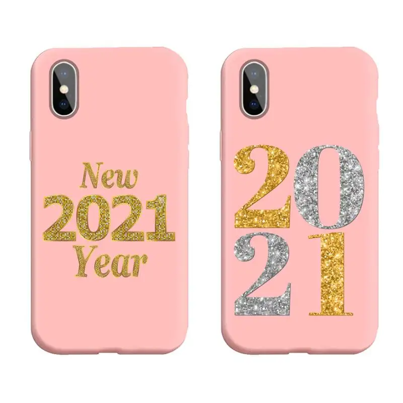 

2021 New Year Candy Color Phone Case Pink For Iphone 12 11 PRO MAX X XS XR 6S 7 8 PLUS SE Cases Cover