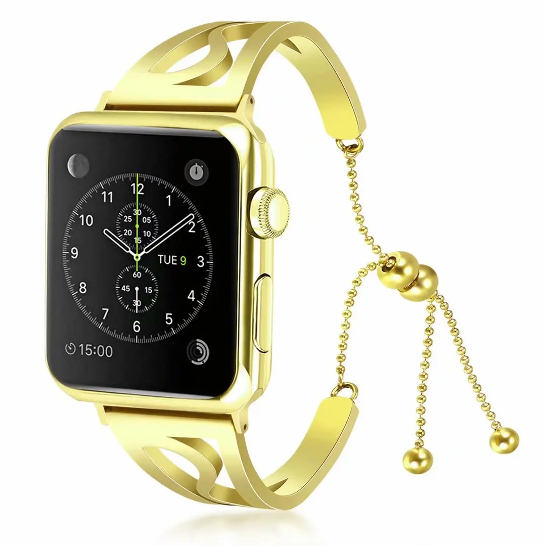 Ремешок из нержавеющей стали браслет для Apple Watch s ремешок 4 круглая подвеска бусы