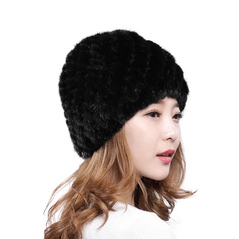Осень зима 2020 женская меховая Шапка бини шапка из норковой ткани для мам сетчатая