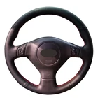 Черная искусственная кожа, прошитая вручную чехол рулевого колеса автомобиля для Subaru Forester 2004-2007 Outback Legacy Impreza WRX 2003-2006