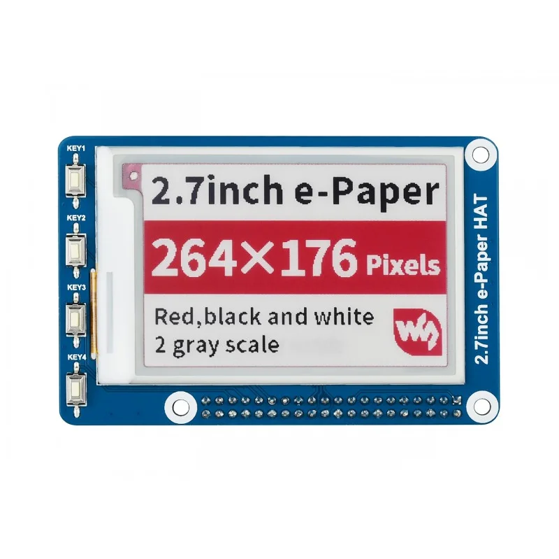 Дисплей E Ink Waveshare 2 7 дюйма для Raspberry Pi 2B/3B/3B +/Zero W красный/черный/белый три цвета