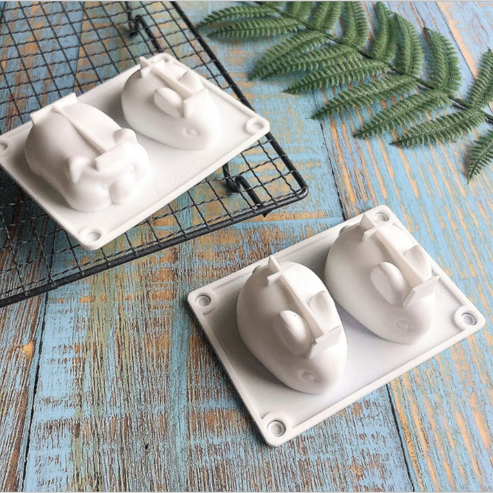 

Aouke Cartoon Rabbit Pig Dessert Silicone Mold DIY Cake Baking Decorative Pudding Jelly Mold 3D Mousse Cake Silicone Mold