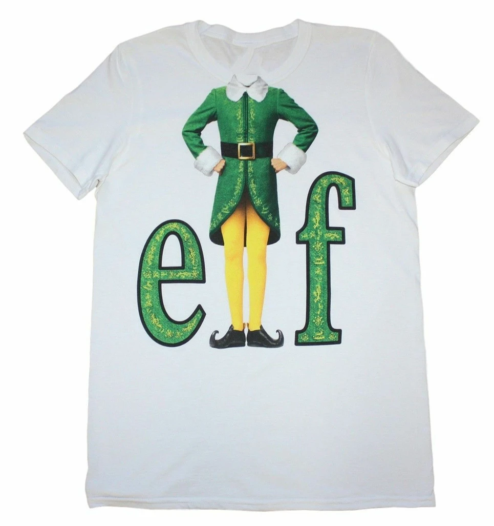 Эльф фильм Бадди эльфийский костюм мужская футболка хип хоп Футболка| |