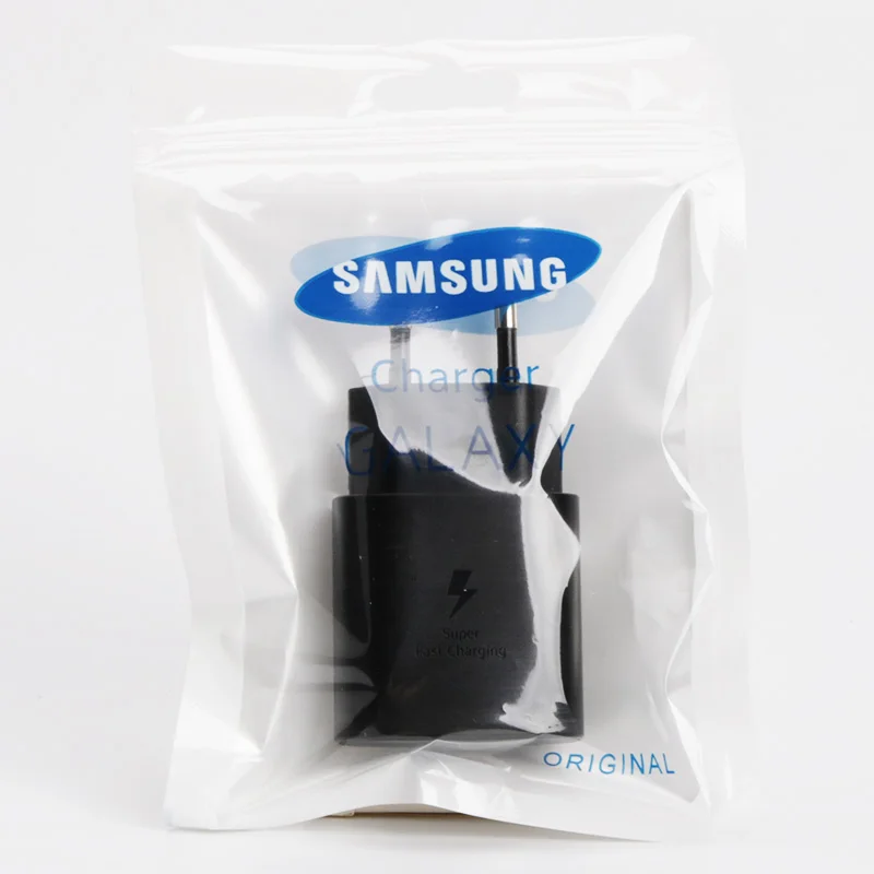 Зарядное устройство для Samsung Galaxy S21 Note 20 10 Ultra S20 A70s 25 Вт с европейской вилкой и