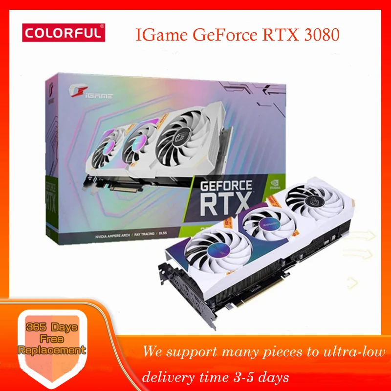 

Colorful Graphics Card IGame For GeForce RTX 3080 Ultra OC 10G 1710-1755MHz GDDR6X 320Bit Gaming Graphics Card