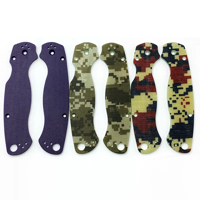 1 Pair Camouflage G10 Material Knife Handle Patch Grip Scales for C81 Paramilitary 2 Para2 Spider DIY Making Accessories CAMO