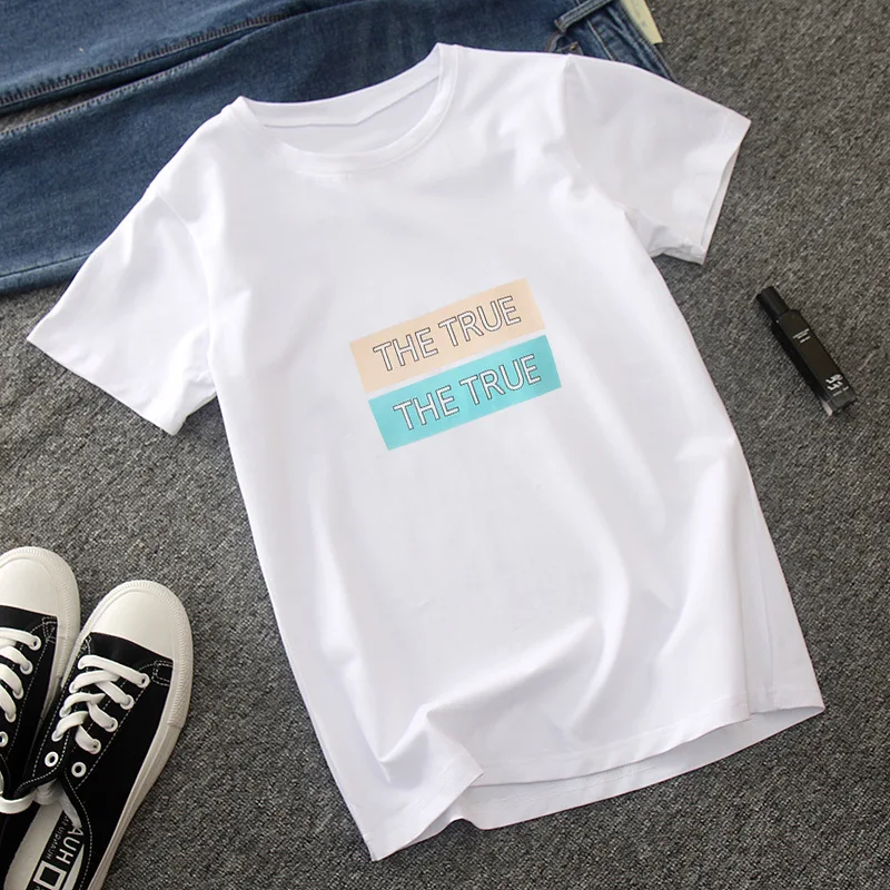 

New Fashion Women Casual Short Sleeve Letter Printed O-Neck Comfortable 2020 Women's Shirt Formal