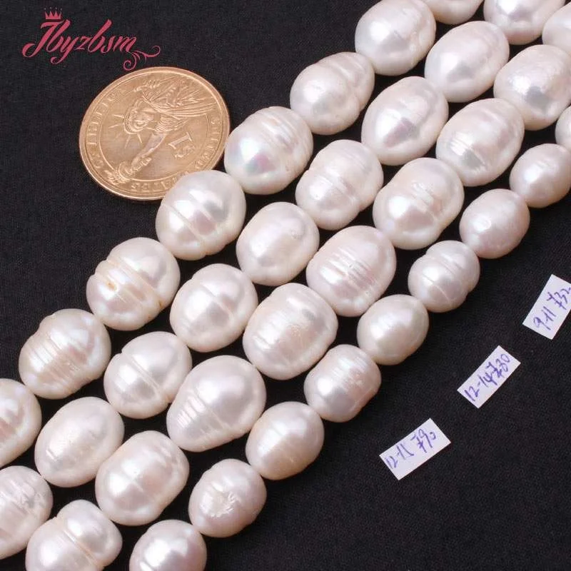 Пресноводный жемчуг белый овальный Натуральный камень натуральный бусинки бусы