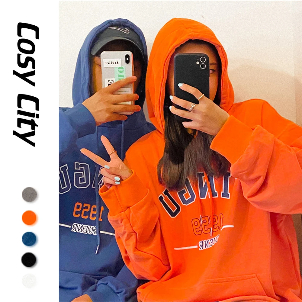 

Vintage Oversize Hoodie Women Sweatshirt With Hood Pullovers Female Sweater Long Sleeve Top Korean Streetwear Poleras Mujer