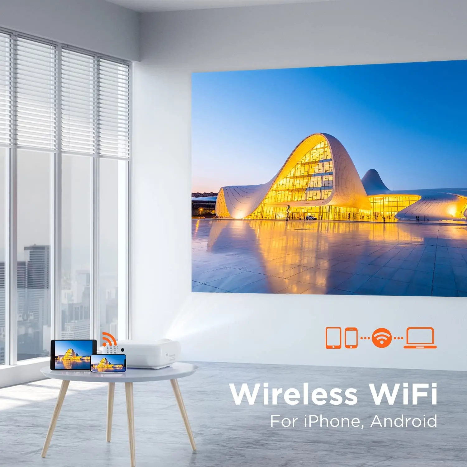 BOMAKER GC357 WIFI Mini Projector native 720p Supported LED Video Beamer For Mobile Phone Mirroring Android optional | Электроника
