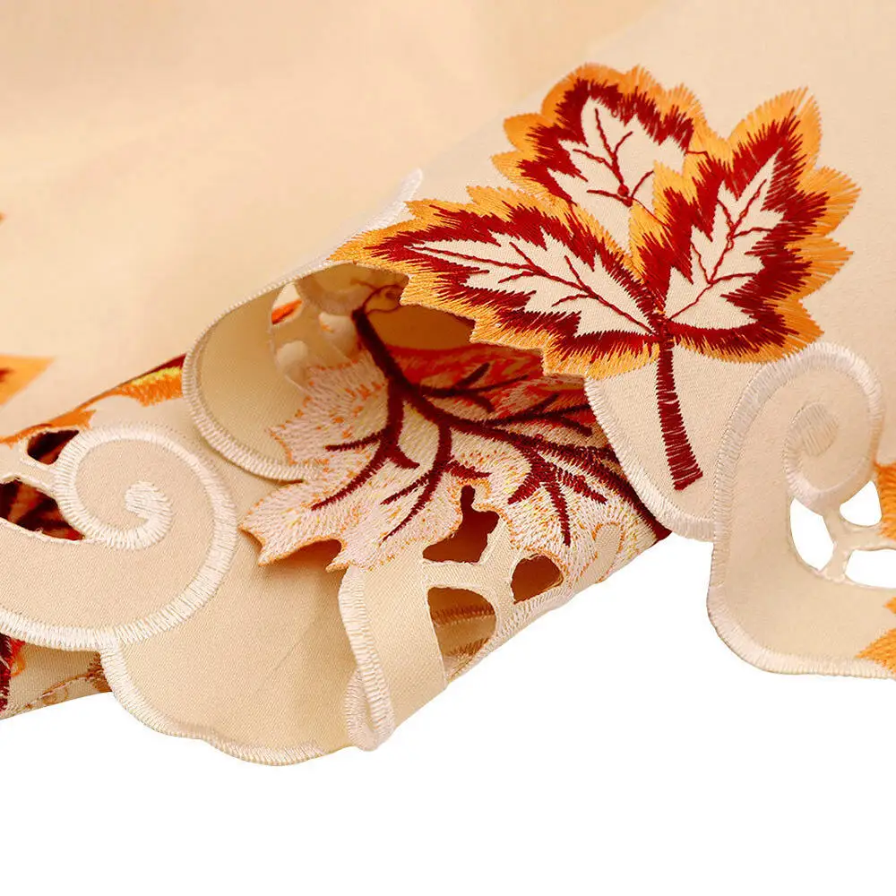 

Embroidered Maple Leaves Table Runner Fall Thanksgiving Table Runner Decor Table Runners
