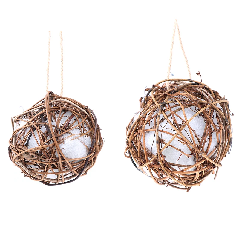 

8cm/10cm Parrot Bird Biting Toy Pet Chewing Toy Cockatoo Parakeet Cockatiel Bird Branch Rattan Balls Cages Swing Toy