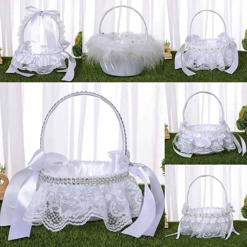 

6 стилей, белый романтический бант, фотоальбом, корзина для цветов розы, свадебные аксессуары