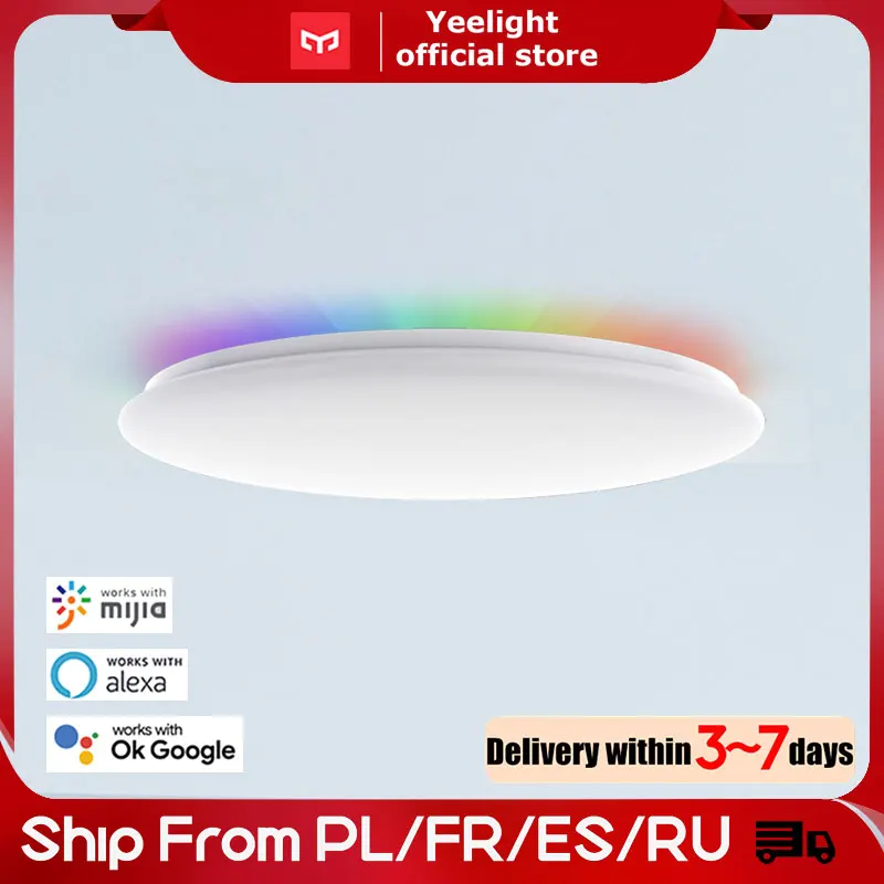 $129.99 New Yeelight Ceiling Light 450C/550C Arwen Smart LED RGB Colorful Adjustable Brightness Work With OK google Alexa mijia