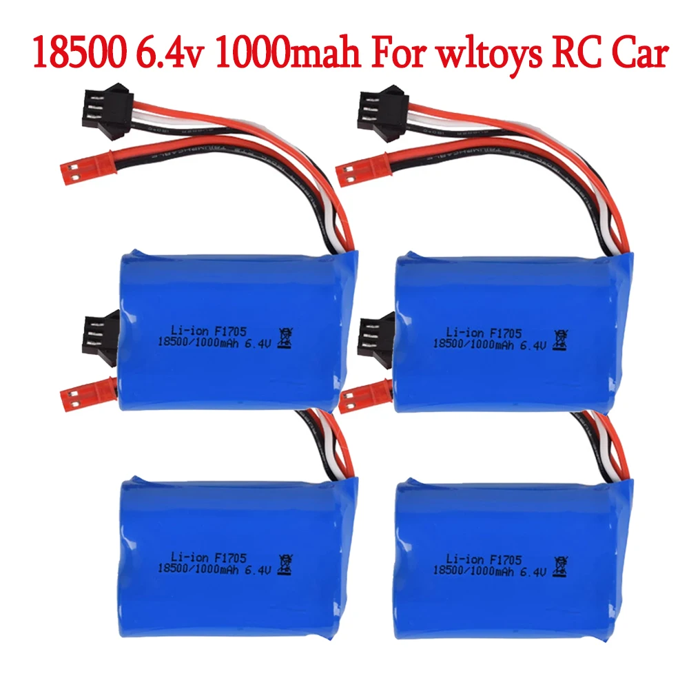 6,4 v 1000 мА/ч, 15C 18500 литий-ионный аккумулятор Батарея JST для wltoys A303 A313 A323 A333 1/12 высокая скорость Запчасти для радиоуправляемого грузовика 1000 мА/ч, 6,4 V