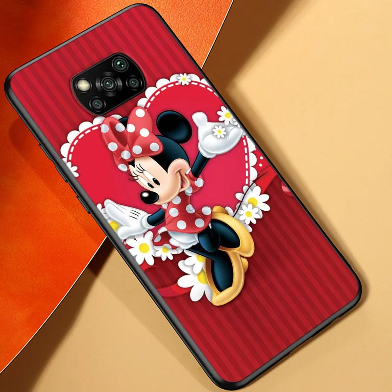 red mickey minnie for xiaomi poco x3 gt nfc m2 x2 f2 f3 m3 f1 pro mi play mix 3 a3 a2 a1 lite soft phone case free global shipping